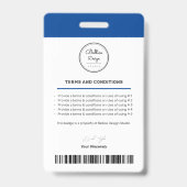 Gepersonaliseerde Corporate Modern Employee ID bar Badge (Achterkant)