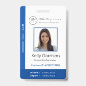 Gepersonaliseerde Corporate Modern Employee ID bar Badge (Voorzijde)