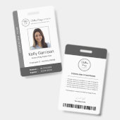 Gepersonaliseerde Corporate Modern Employee ID bar Badge (Voor- en achterkant)
