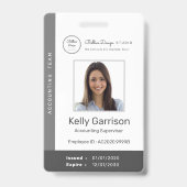 Gepersonaliseerde Corporate Modern Employee ID bar Badge (Voorkant)