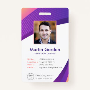 Gepersonaliseerde Corporate Modern Violet werkneme Badge