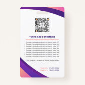 Gepersonaliseerde Corporate Modern Violet werkneme Badge (Achterkant)