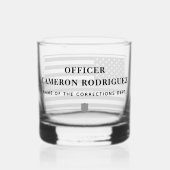 Gepersonaliseerde correctionele officier Thin Silv Whisky Glas (Achterkant)