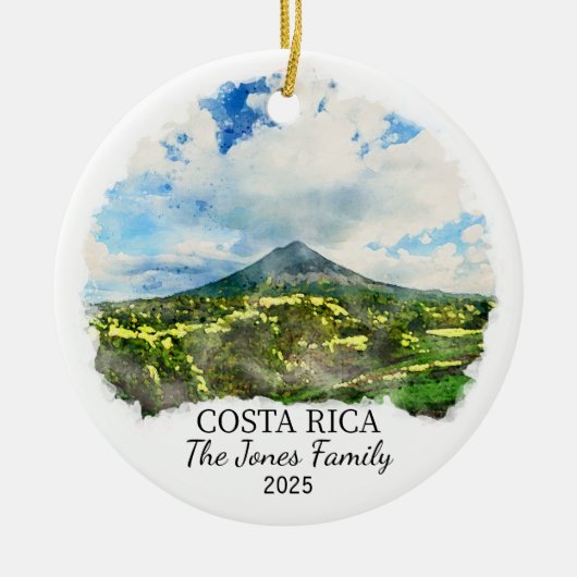 Gepersonaliseerde Costa Rica Ornament, Costa Rica  Keramisch Ornament (Voorkant)