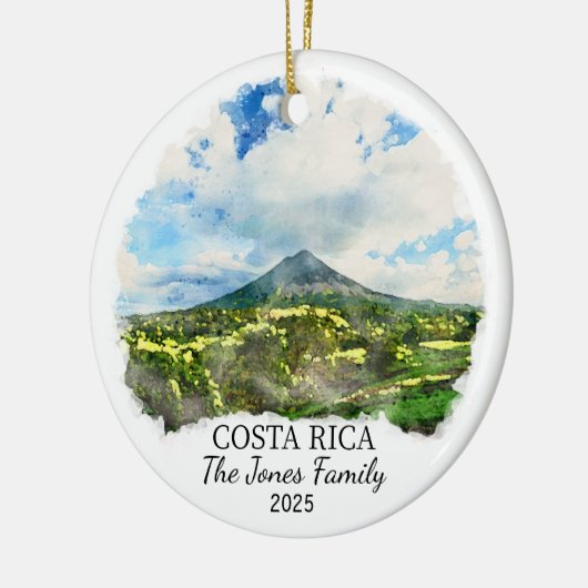 Gepersonaliseerde Costa Rica Ornament, Costa Rica Keramisch Ornament (Links)