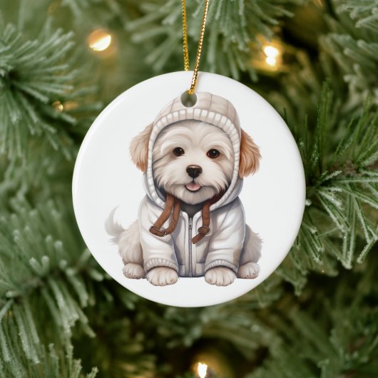 Gepersonaliseerde Coton De Tulear Hond Keramisch Ornament (Boom)