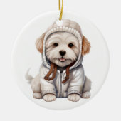 Gepersonaliseerde Coton De Tulear Hond Keramisch Ornament (Voorkant)