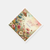 Gepersonaliseerde Cottage Core Bruiloft Servet (Hoek)