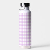 Gepersonaliseerde Cottage Lavendel Lila Gingham Pl Waterfles (Rechts)