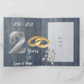 Gepersonaliseerde Cotton 2e jaar bruiloft Jubileum Kaart (Binnen)