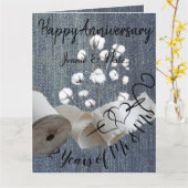 Gepersonaliseerde Cotton 2e jaar bruiloft Jubileum Kaart (Gele Bloem)