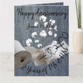Gepersonaliseerde Cotton 2e jaar bruiloft Jubileum Kaart (Voorkant)