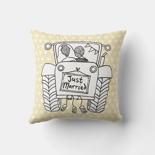 Gepersonaliseerde country Wedding Tractor-module Kussen (Achterkant)