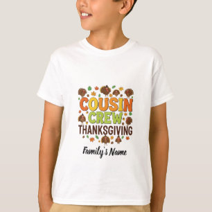 Gepersonaliseerde Cousin Crew Family Thanksgiving T-shirt