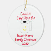 Gepersonaliseerde Covid-19 kan geen Kerstmis stopp Keramisch Ornament (Links)