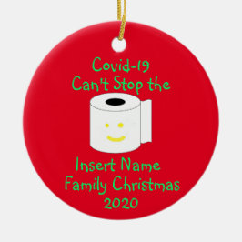 Gepersonaliseerde Covid-19 kan geen Kerstmis stopp Keramisch Ornament