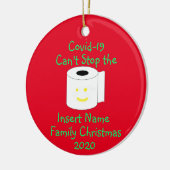 Gepersonaliseerde Covid-19 kan geen Kerstmis stopp Keramisch Ornament (Links)
