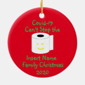 Gepersonaliseerde Covid-19 kan geen Kerstmis stopp Keramisch Ornament (Achterkant)