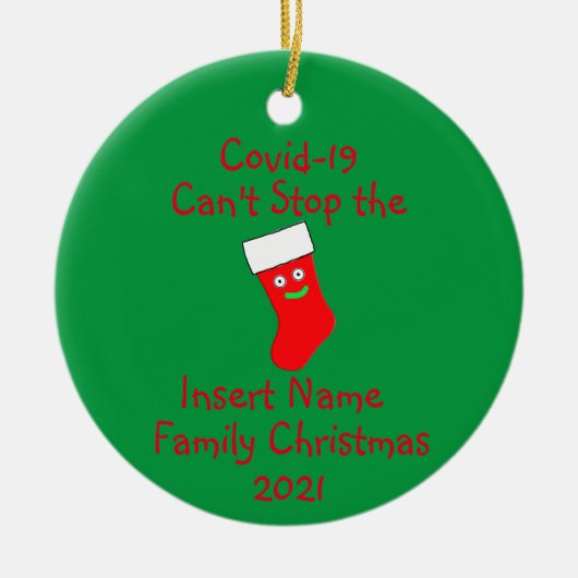 Gepersonaliseerde Covid-19 kan keramische keramiek Keramisch Ornament (Voorkant)