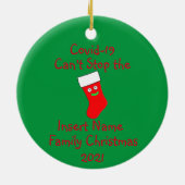 Gepersonaliseerde Covid-19 kan keramische keramiek Keramisch Ornament (Achterkant)