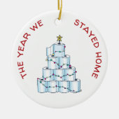 Gepersonaliseerde COVID 2020 Kerstmis We bleven th Keramisch Ornament (Voorkant)