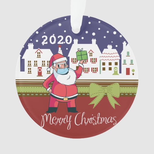 Gepersonaliseerde COVID-kerstboom Gepersonaliseerd Ornament (voorkant)