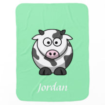Gepersonaliseerde Cow Blanket Mint Green