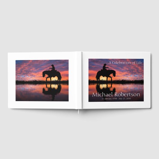 Gepersonaliseerde cowboy bij de viering van paarde gastenboek (Volledig)