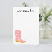 Gepersonaliseerde Cowboy Boots Notecards Bedankkaart (Staand voorkant)