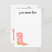 Gepersonaliseerde Cowboy Boots Notecards Bedankkaart (Voorkant / Achterkant)
