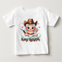 Gepersonaliseerde Cowboy Cupido Valentijn Baby T-s