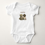 Gepersonaliseerde Cowboy en Teddy Bear Baby One Pi Romper (Voorkant)