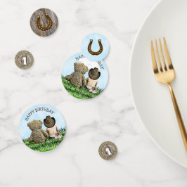 Gepersonaliseerde Cowboy en Teddy Bear Eerste Verj Confetti