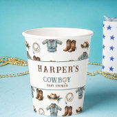 Gepersonaliseerde Cowboy Pattern Baby shower Papieren Bekers