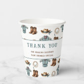 Gepersonaliseerde Cowboy Pattern Baby shower Papieren Bekers (Achterkant)