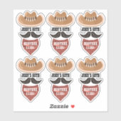 Gepersonaliseerde Cowboy Pet Westerne feestthema Sticker (Vel)