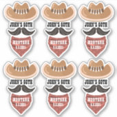 Gepersonaliseerde Cowboy Pet Westerne feestthema Sticker (Voorkant)