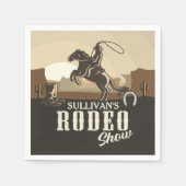 Gepersonaliseerde Cowboy Show Ronde Lasso Servet (Voorkant)