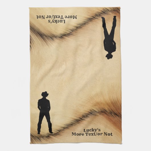 Gepersonaliseerde cowboy theedoek (Verticaal)