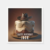 Gepersonaliseerde Cowboy-thema Verjaardagspapier s Servet (Voorkant)