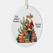 Gepersonaliseerde Cowboy Westerne Kerstman Keramisch Ornament (Rechts)