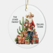 Gepersonaliseerde Cowboy Westerne Kerstman Keramisch Ornament (Links)