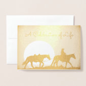 Gepersonaliseerde cowboyviering van het leven folie kaarten (Voorkant met envelop)