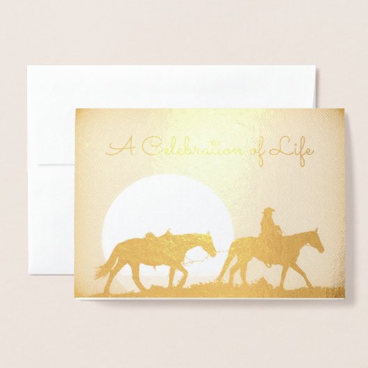 Gepersonaliseerde cowboyviering van het leven folie kaarten (Voorkant met envelop)