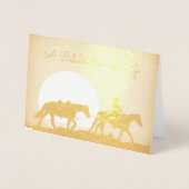 Gepersonaliseerde cowboyviering van het leven folie kaarten (Voorkant)