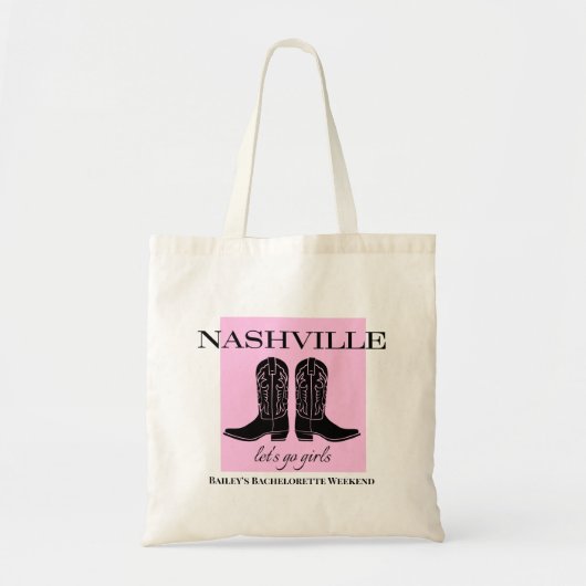 Gepersonaliseerde Cowgirl Bachelorette Canvas tas (Voorkant)