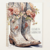 Gepersonaliseerde Cowgirl Boots Planner - Geweldig (Voorkant)