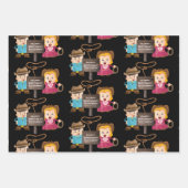 Gepersonaliseerde Cowgirl & Cowboy Inpakpapier Vel (Voorkant 3)