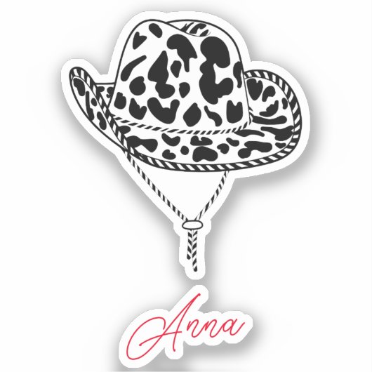 Gepersonaliseerde Cowgirl Pet Bachelorette Aangepa Sticker (Voorkant)