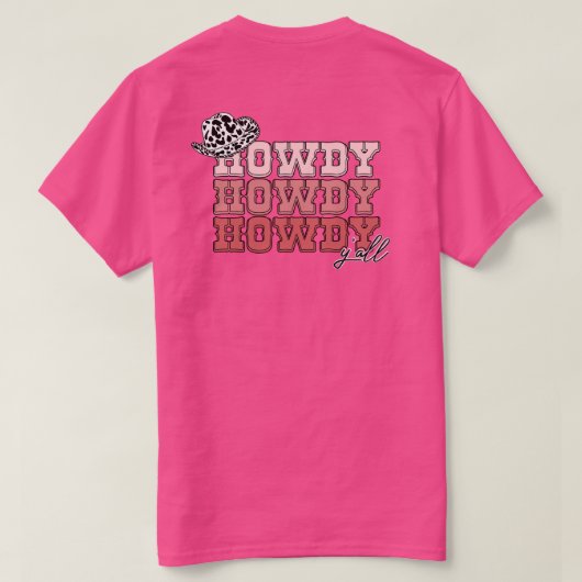 Gepersonaliseerde Cowgirl western pet Howdy Y'all  T-shirt (Design achterkant)